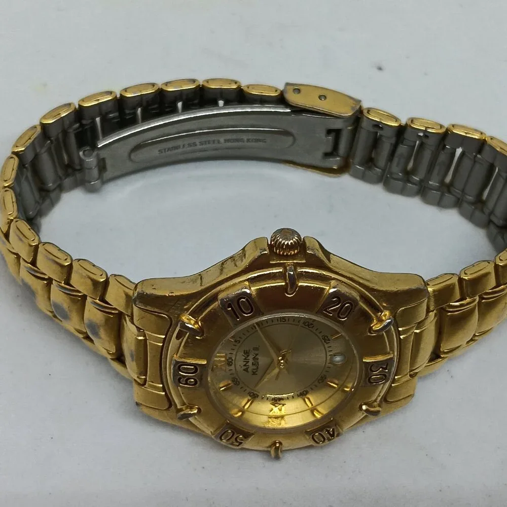 Anne Klein II AK10/1562 Women's 28mm Gold Tone Quartz Date Watch
